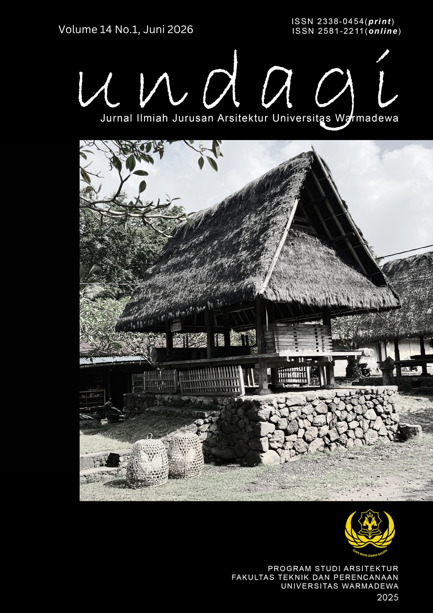 					View Vol. 14 No. 1 (2026): UNDAGI : Jurnal Ilmiah Jurusan Arsitektur Universitas Warmadewa (Juni 2026)
				